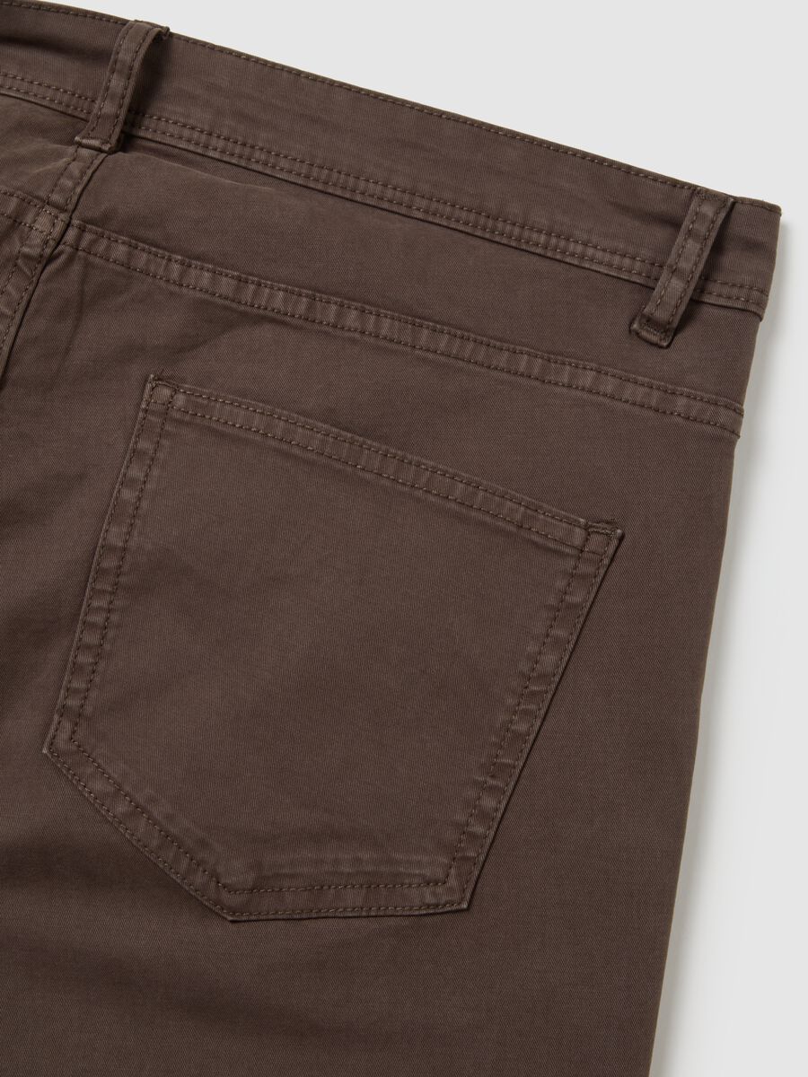 Slim fit brown cotton trousers_5