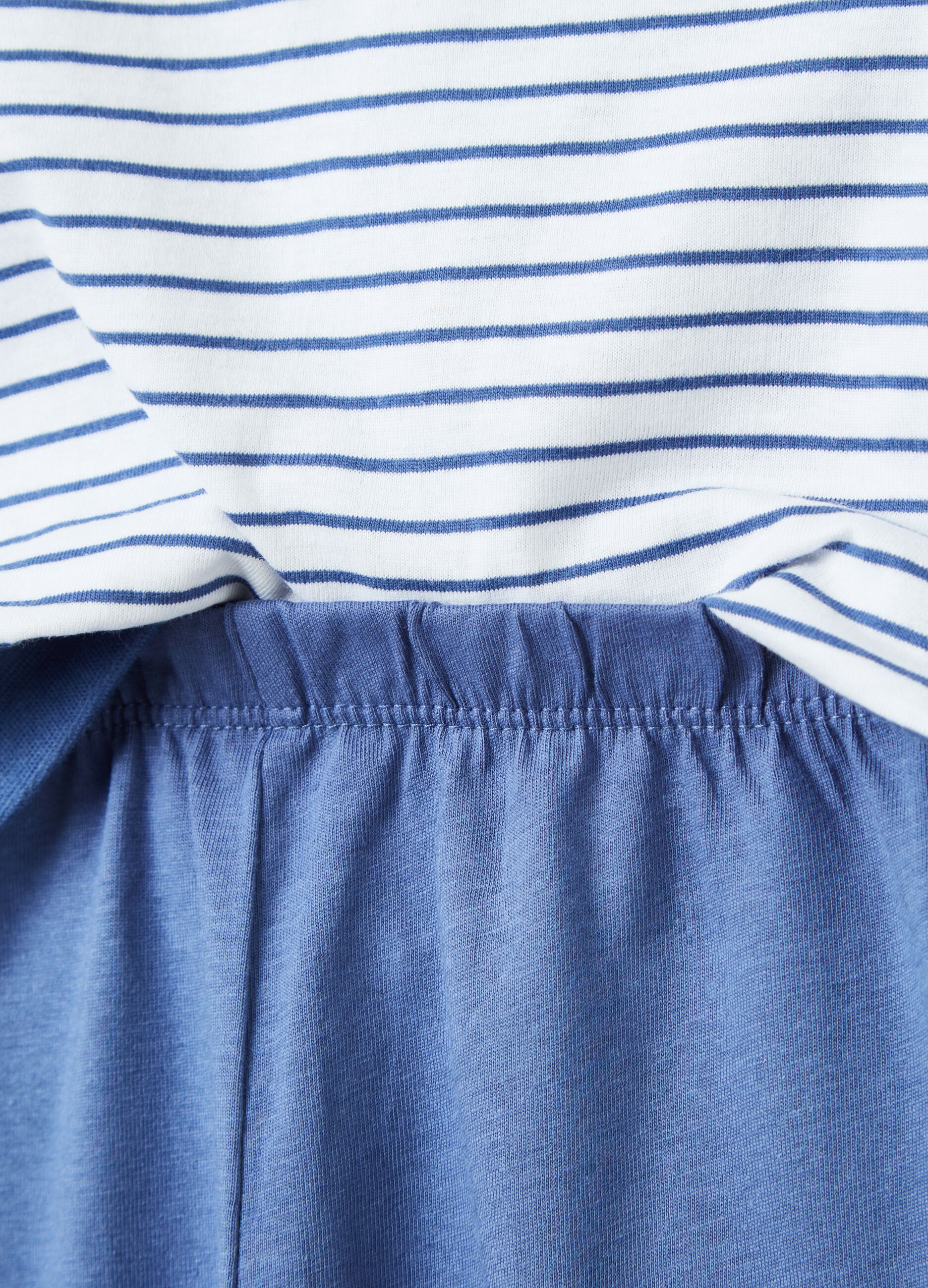 Cotton pyjamas with striped top