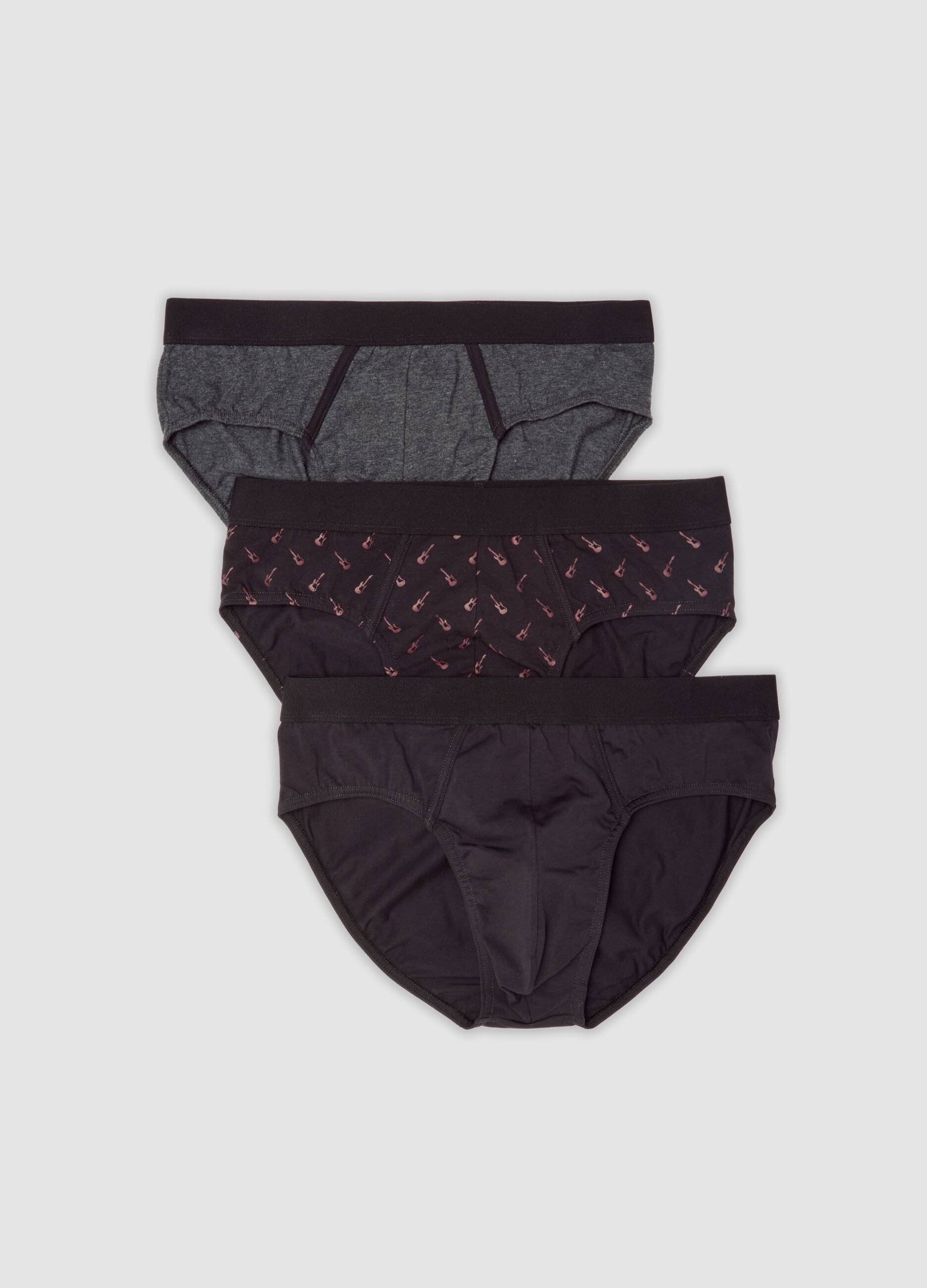 Three-pack of multicolour stretch organic cotton briefs
