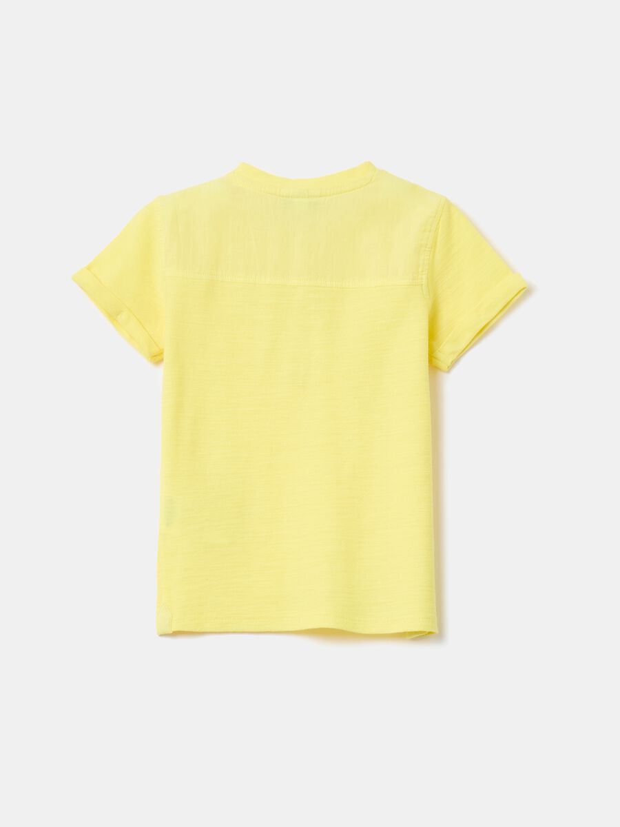 Textured cotton T-shirt with pocket_0