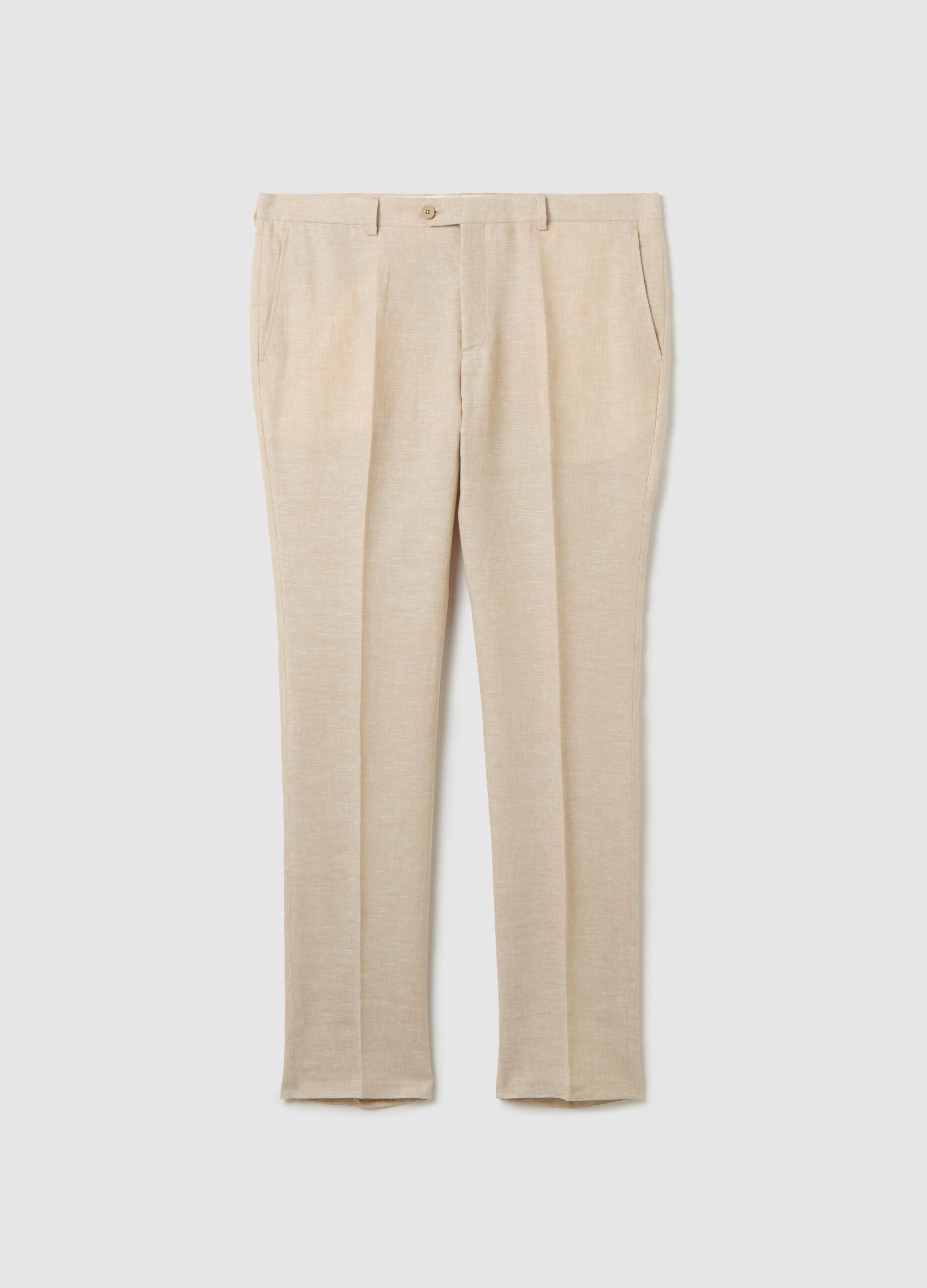 Pantalone chino oversize in lino Plus Size