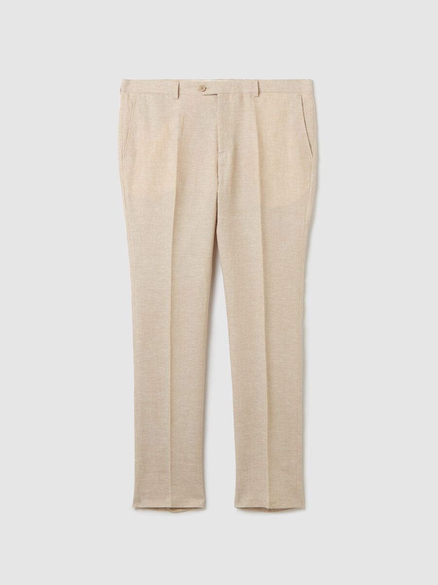 Oversized chino trousers in linen_4