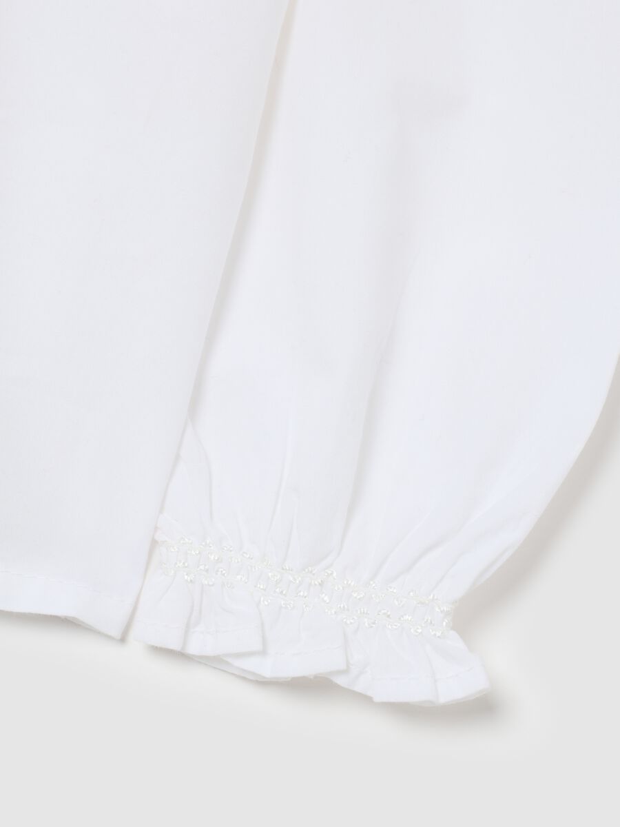 Girls' pure cotton white blouse regular fit with collar_3