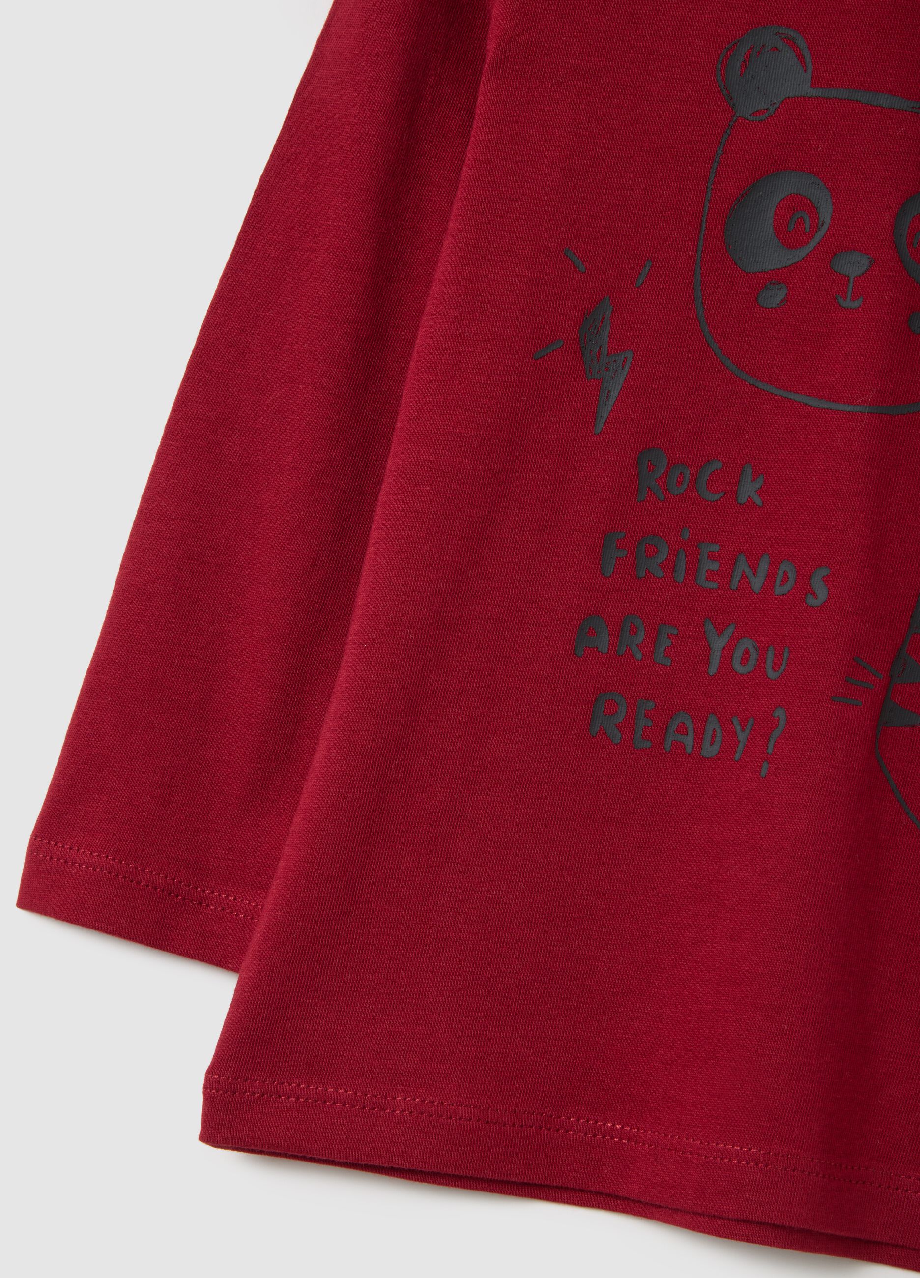 Maglia da neonato in puro cotone rosso regular fit