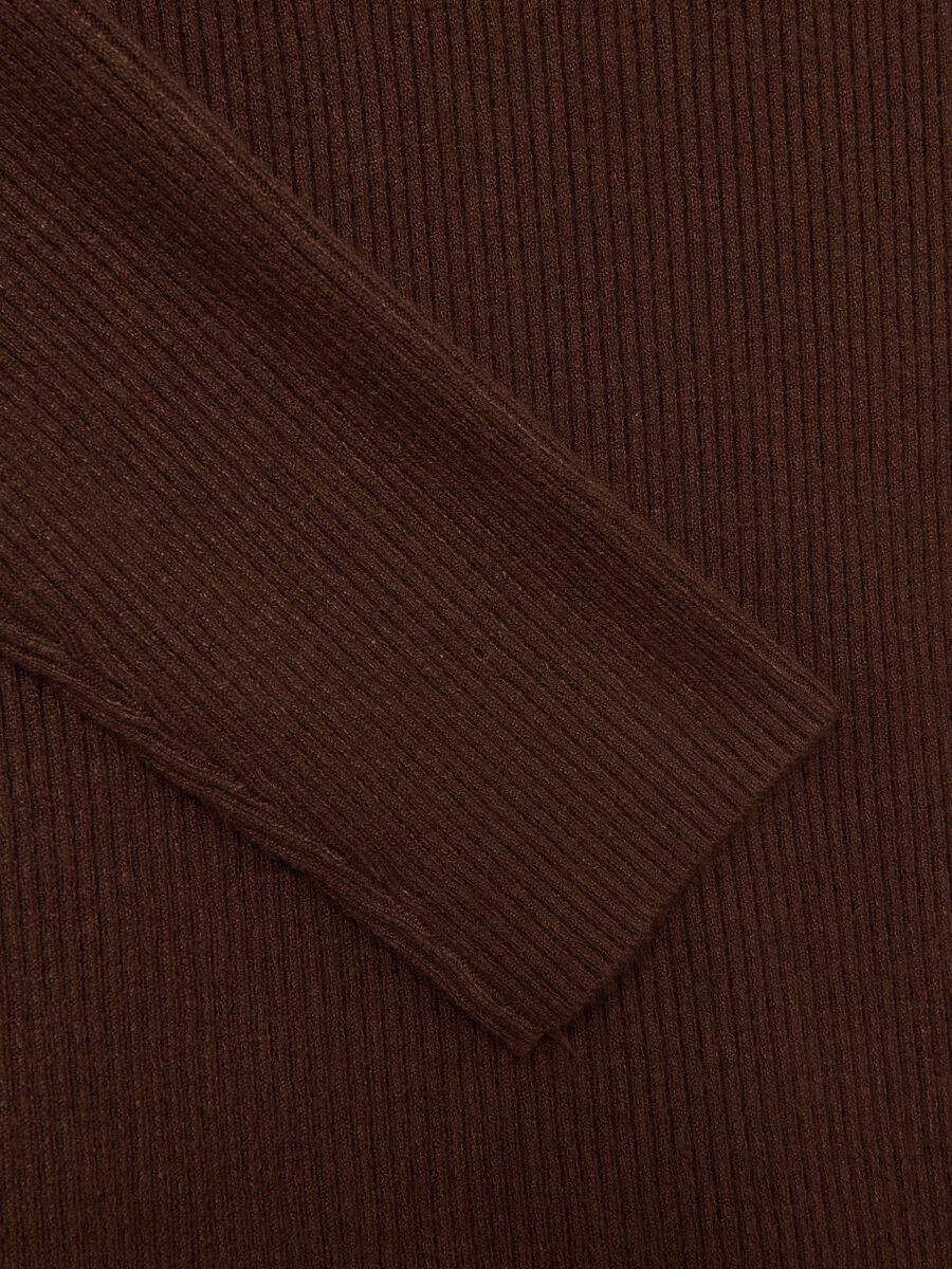 Maglia marrone a maniche lunghe regular fit_1