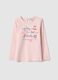 Girls' Pink Regular Fit Pure Cotton T-Shirt_0