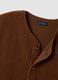 Light brown V-neck gilet with patch pockets_5