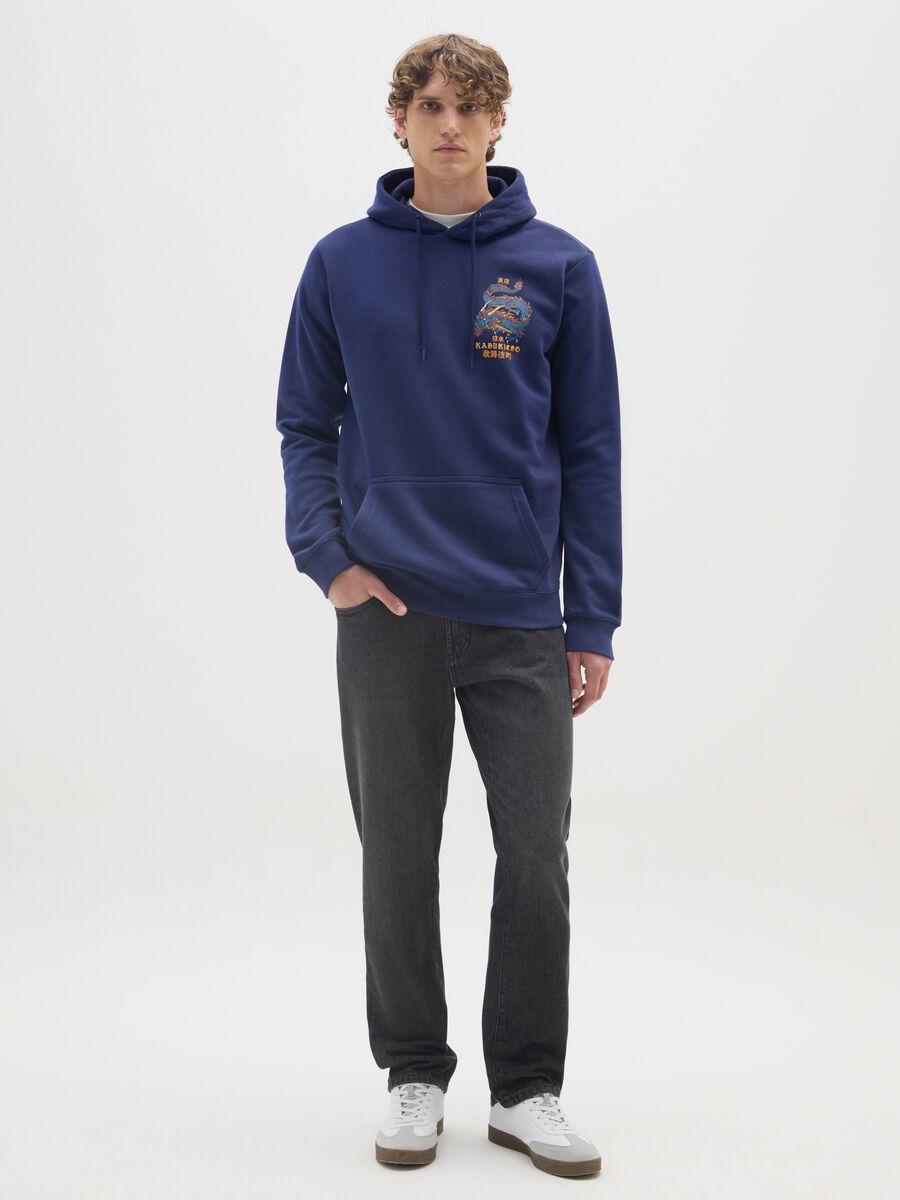 Blue Cotton Blend Hoodie_1