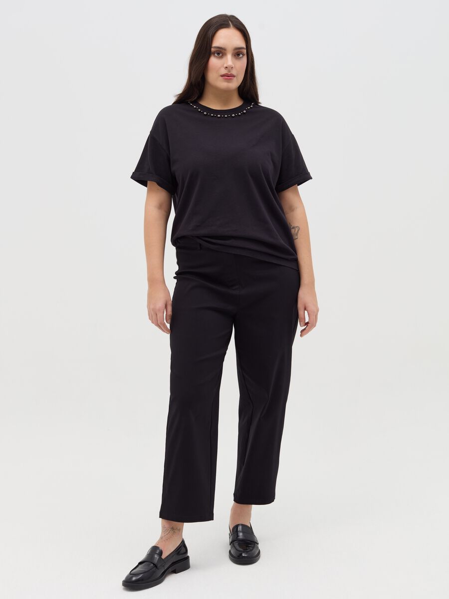 Curvy oversize T-shirt with appliqués_1