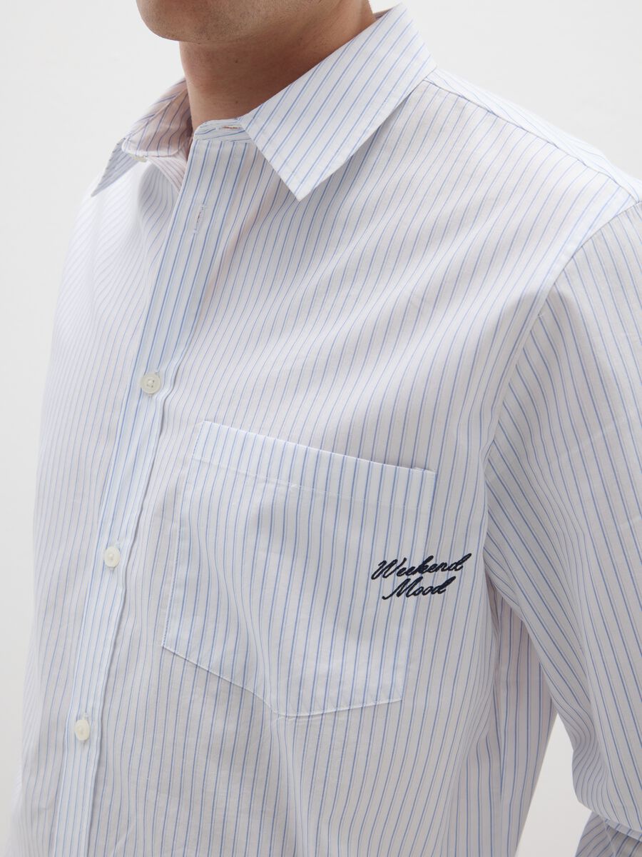 White striped pure cotton shirt in regular fit_3