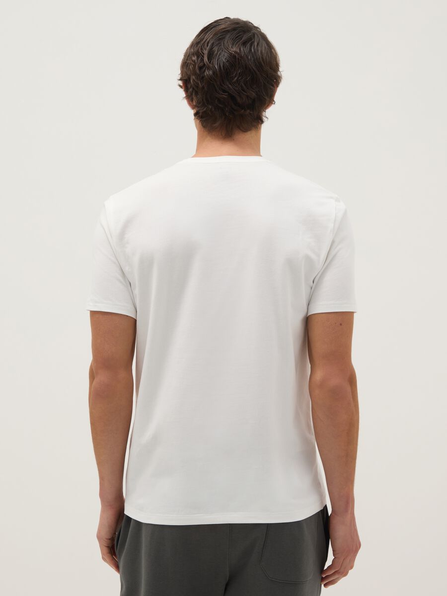White slim fit stretch cotton T-shirt_2