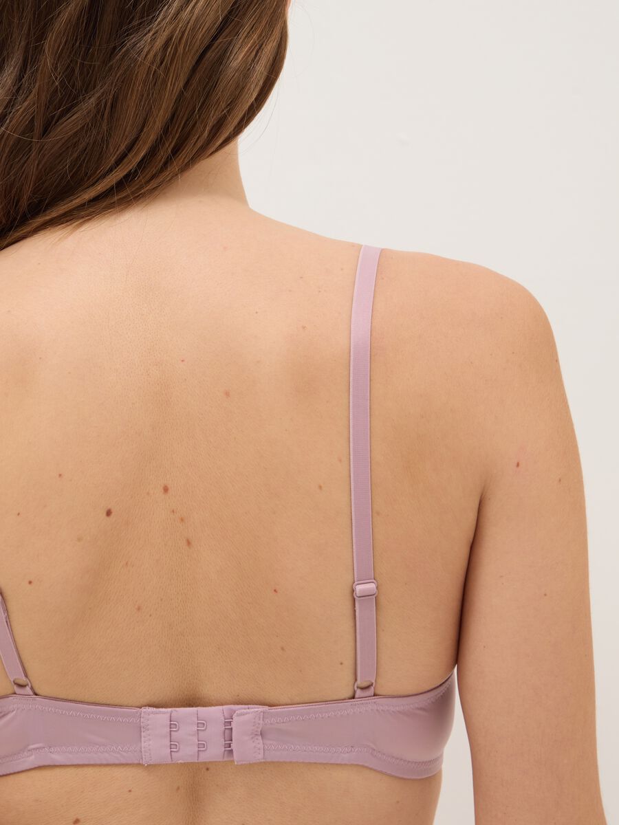 Pink padded balconette bra_2