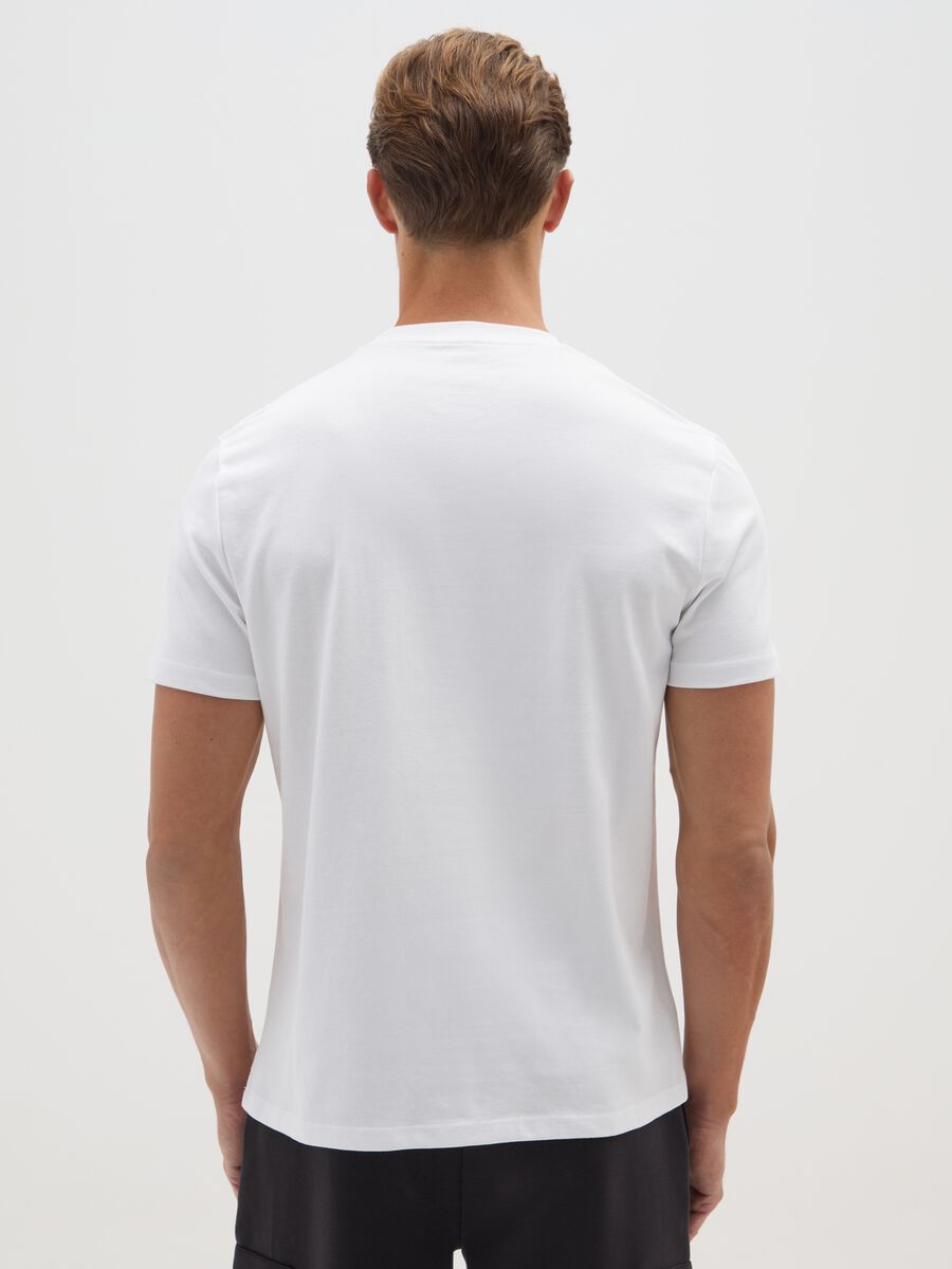 White cotton blend T-shirt regular fit_2