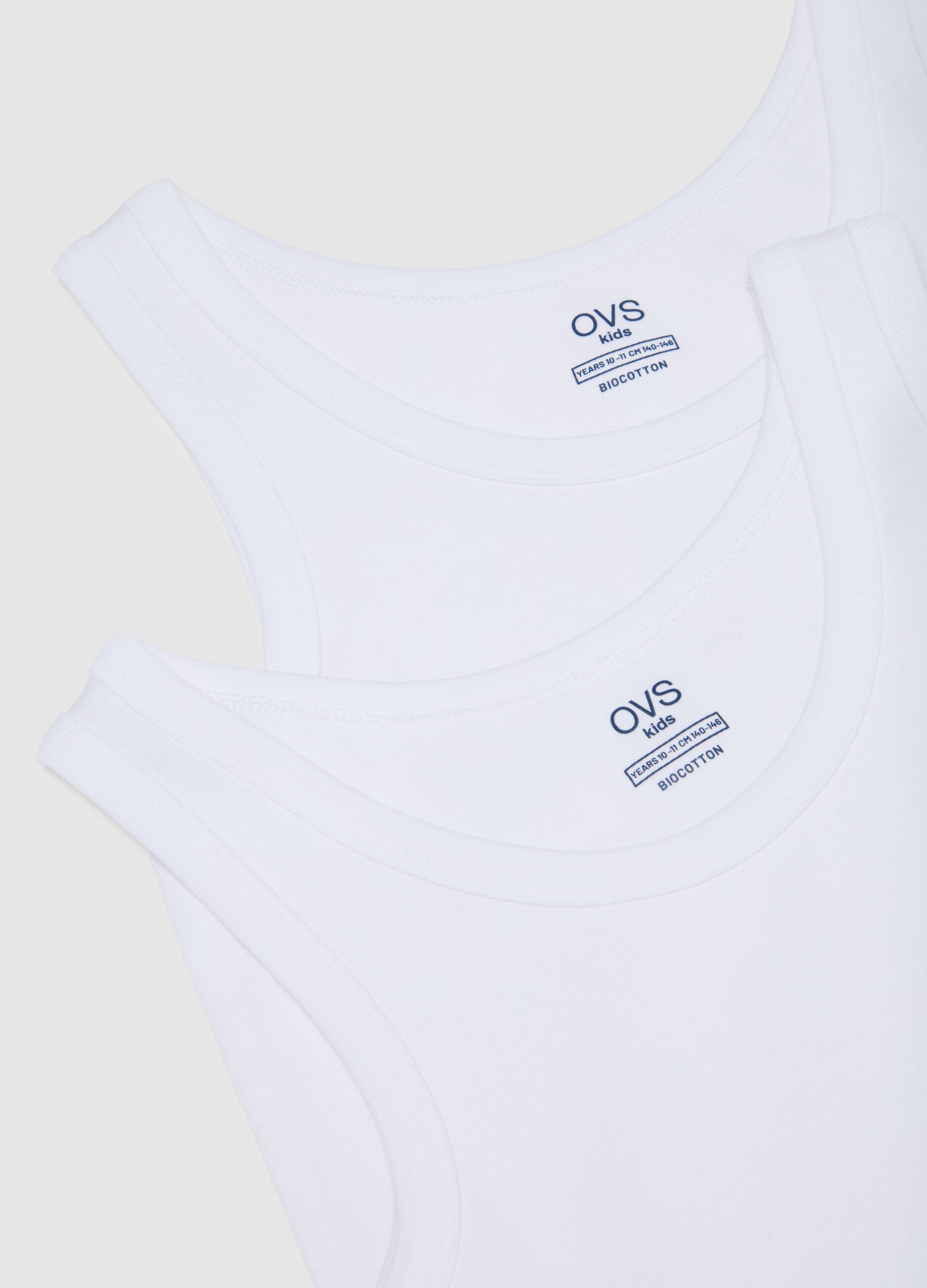 Canottiere da ragazzo in puro cotone bianco regular fit
