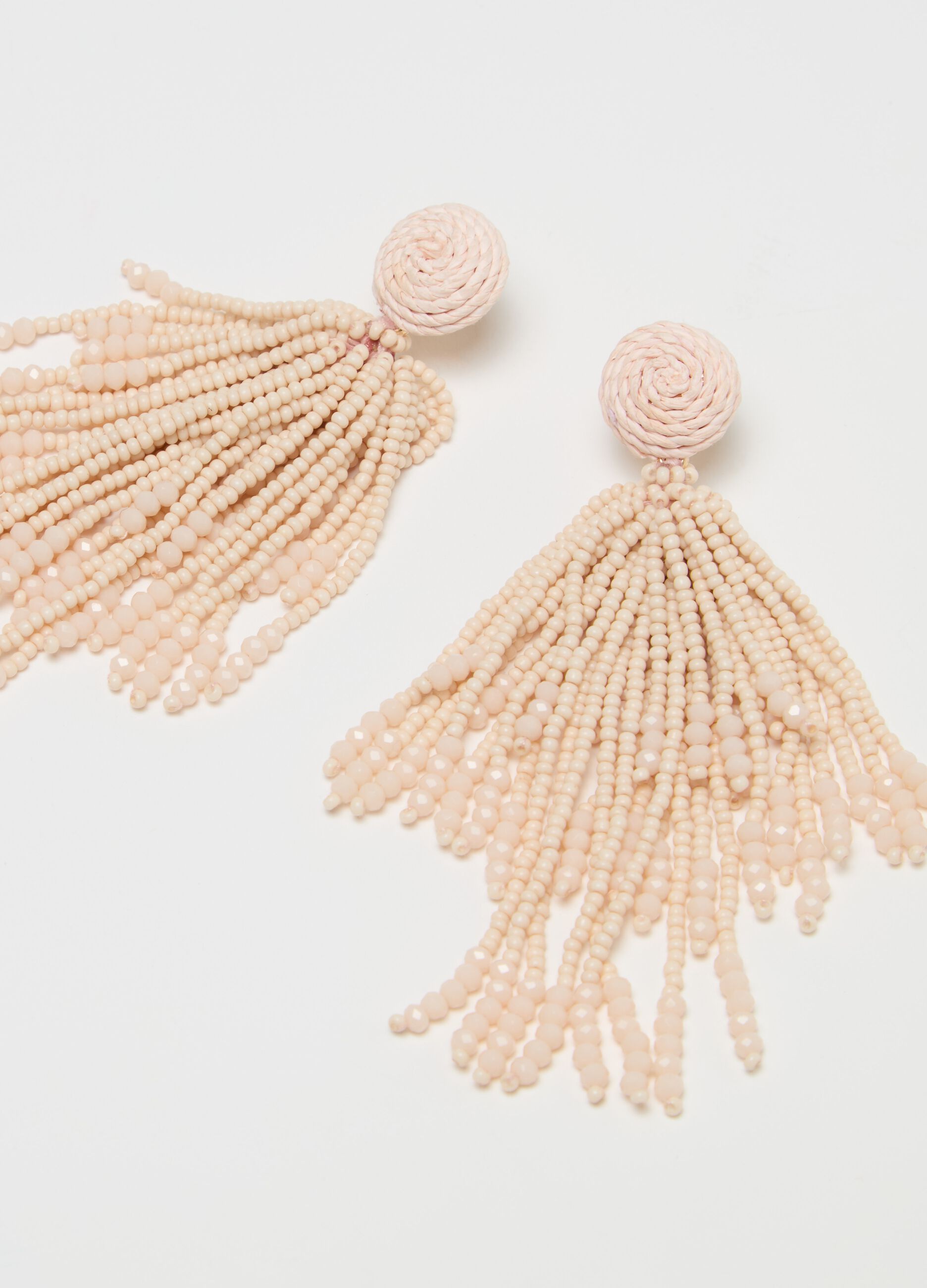 Earrings with pendants and beads