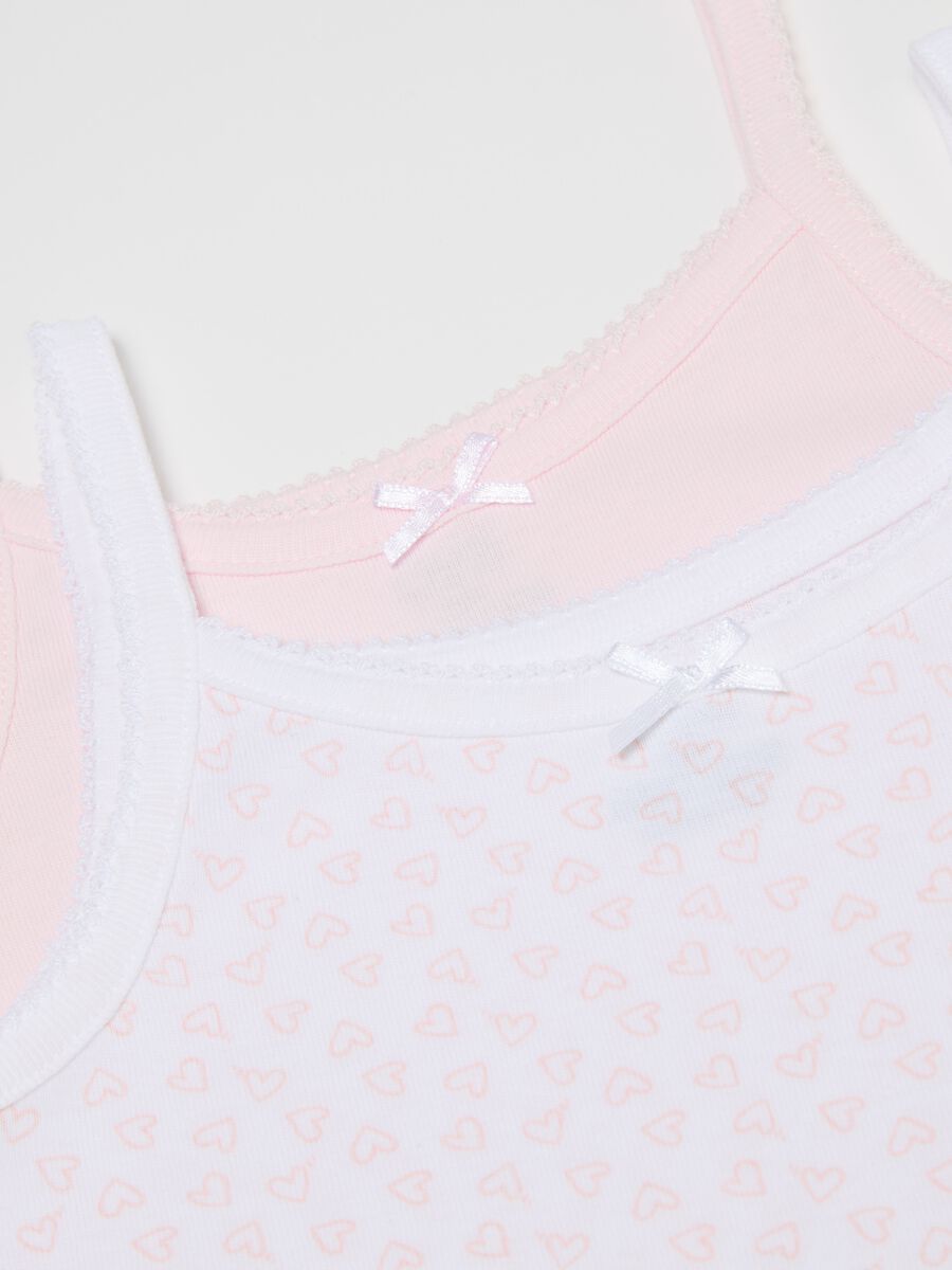 Two-pack vests in cotton with bow and print_2
