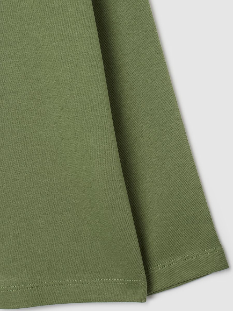 Green regular fit pure cotton kids' T-shirt_3
