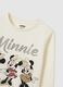 Girls' beige cotton-blend regular fit t-shirt with Minnie_2