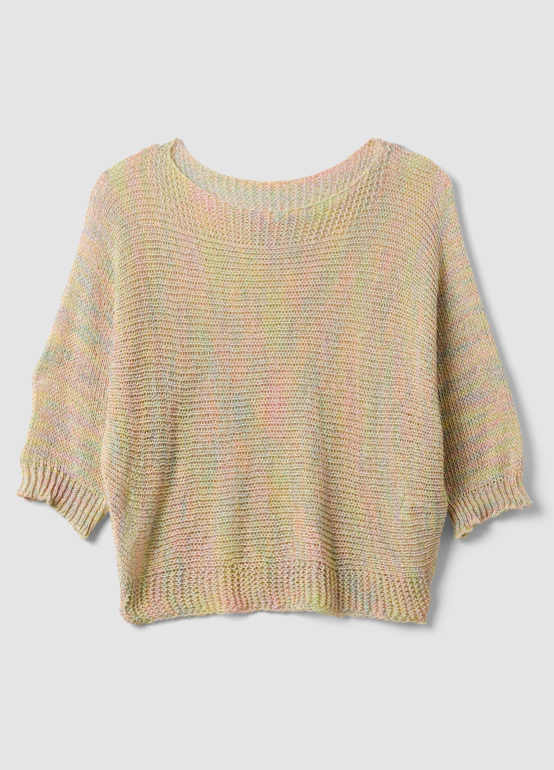 Multicolour viscose-blend jumper