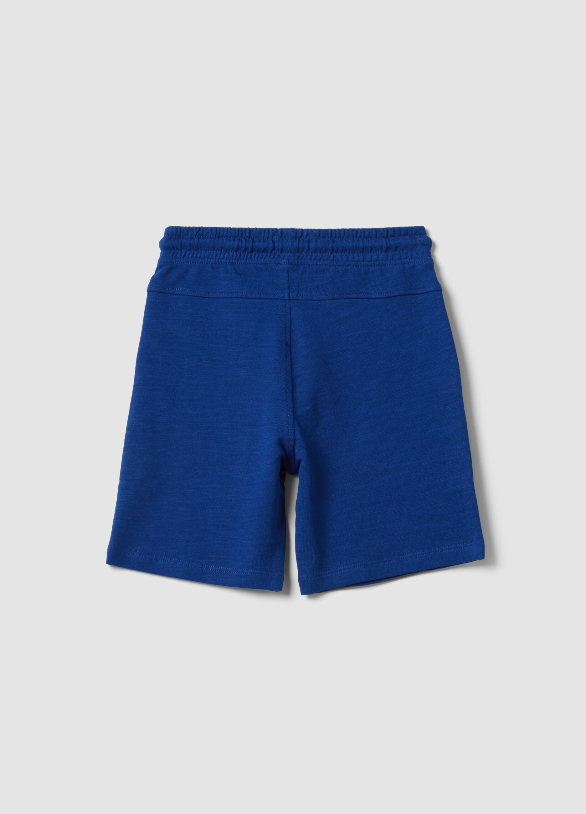 Boys&rsquo; blue pure cotton shorts with elasticated waist