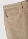 Beige ribbed cotton blend trousers in regular fit_1