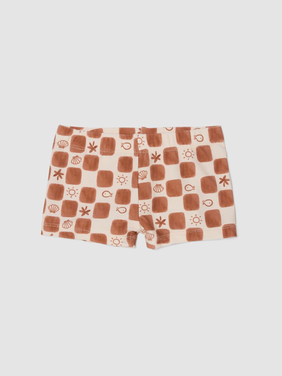 Brown stretch swim boxer shorts_0