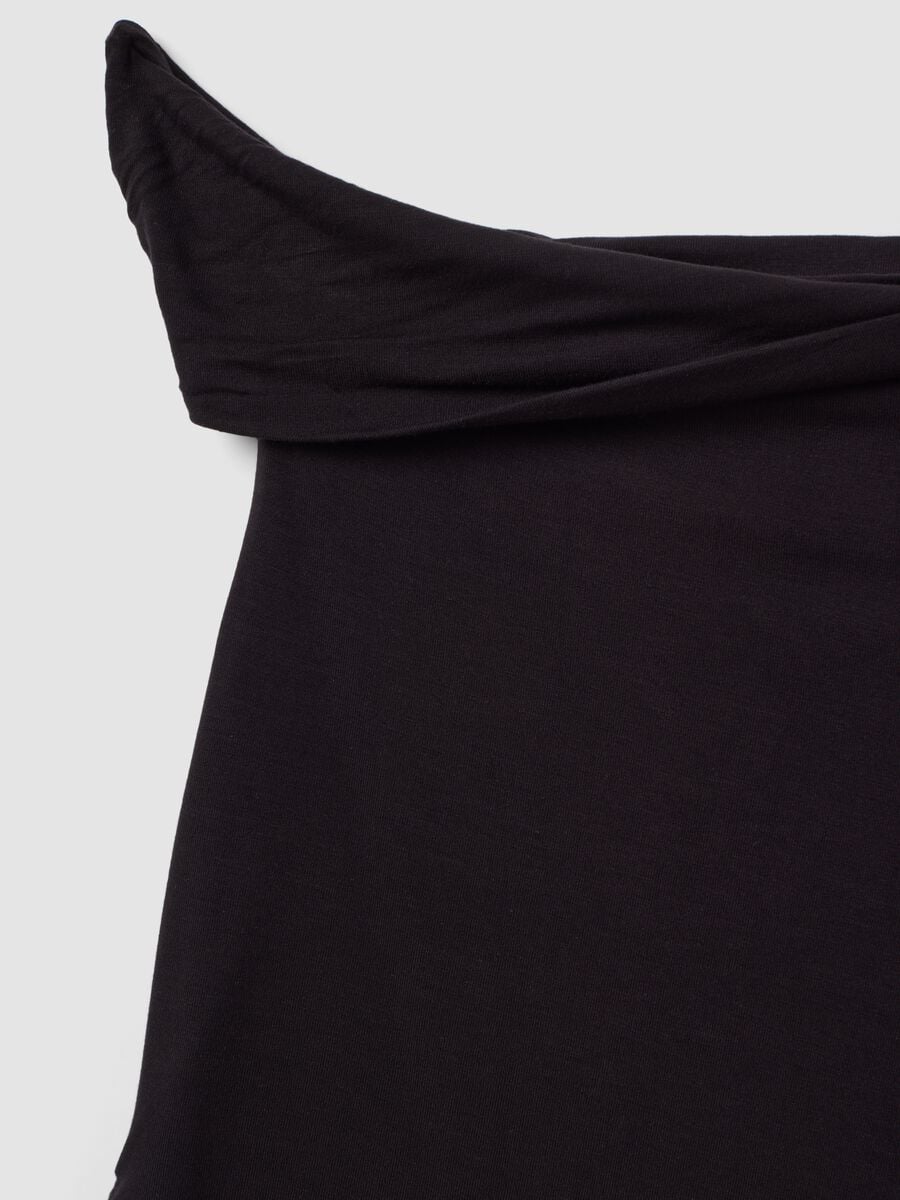 Top nero asimmetrico monospalla in viscosa elasticizzata slim fit_6
