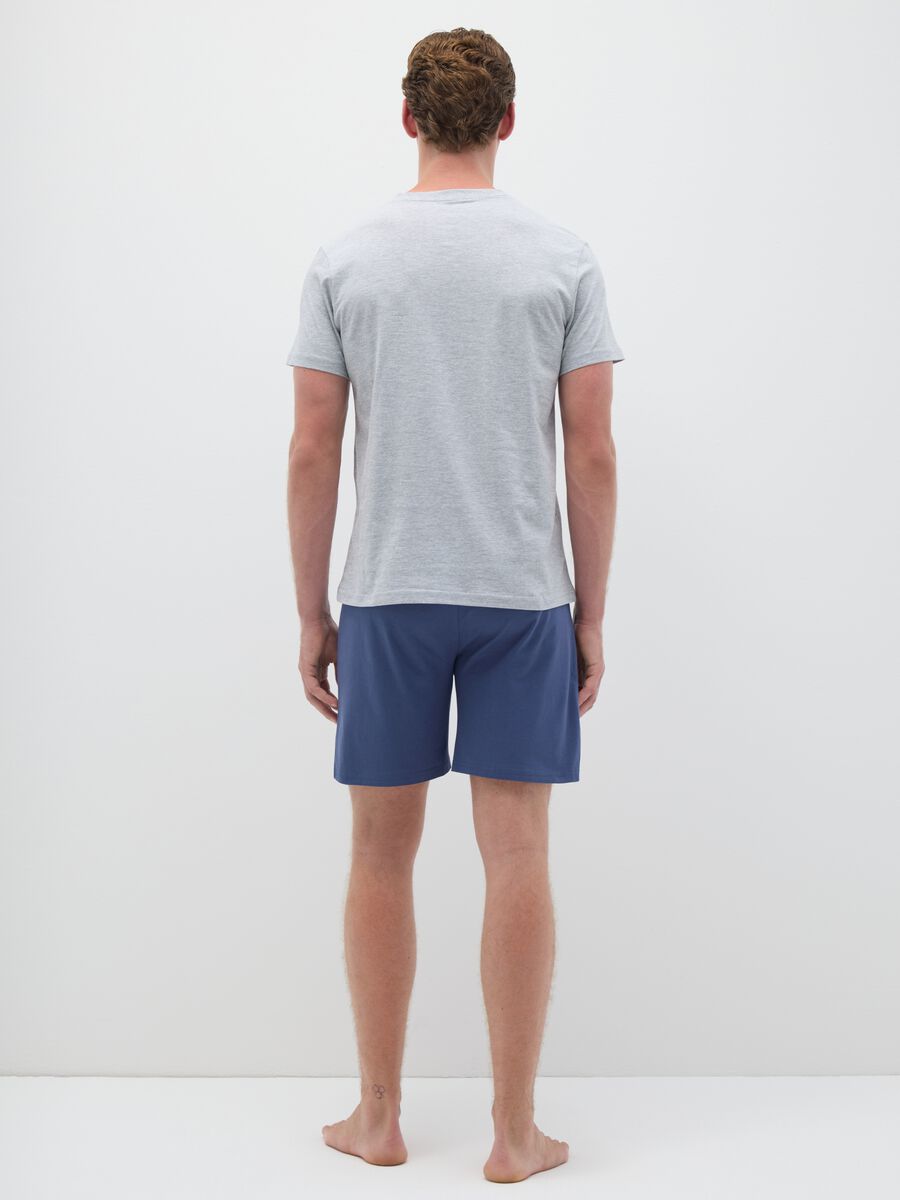 Grey regular fit pure cotton pyjamas_3