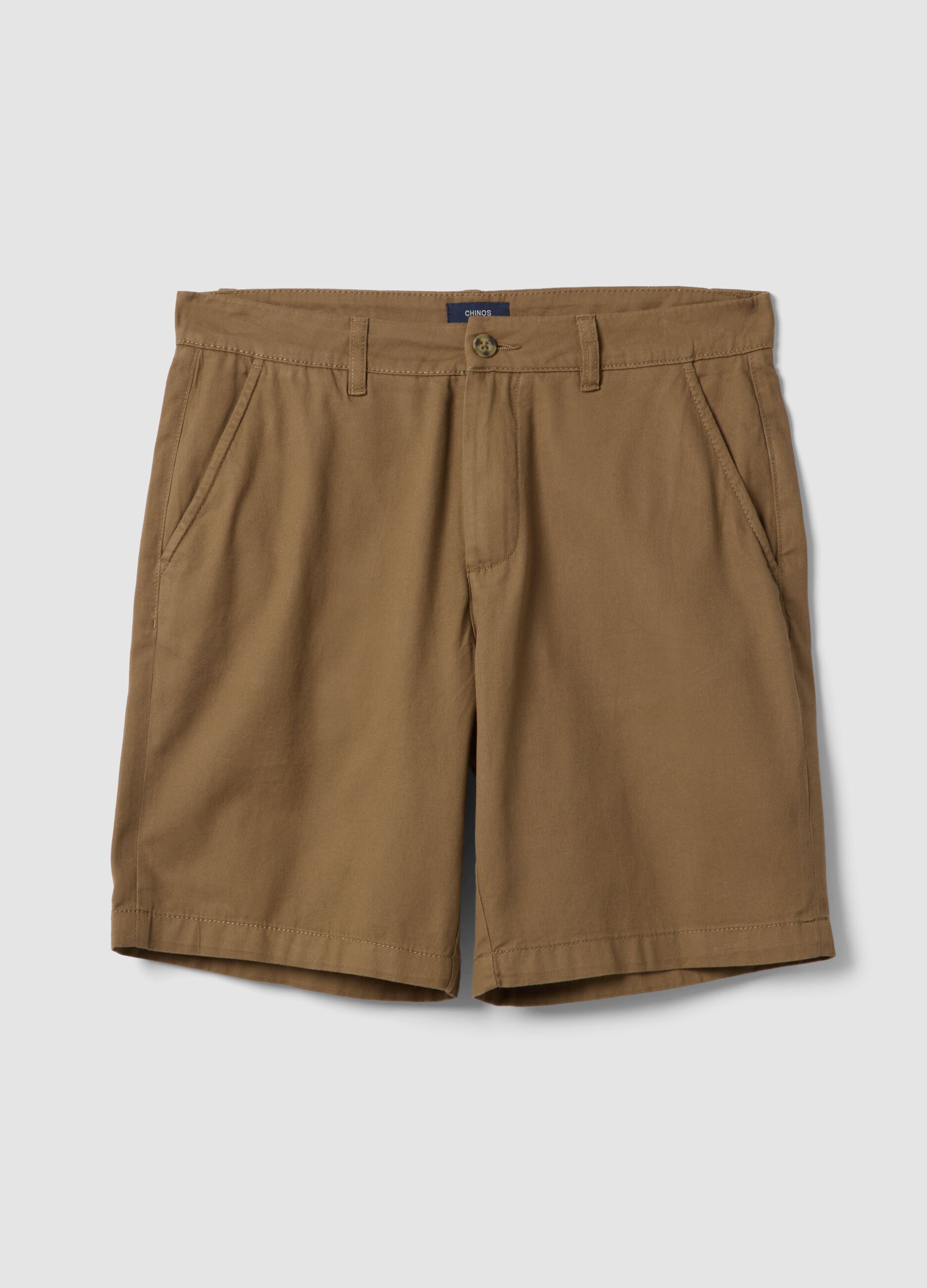 Beige chino shorts in pure cotton, regular fit