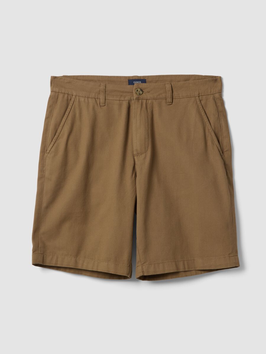 Beige chino shorts in pure cotton, regular fit_4