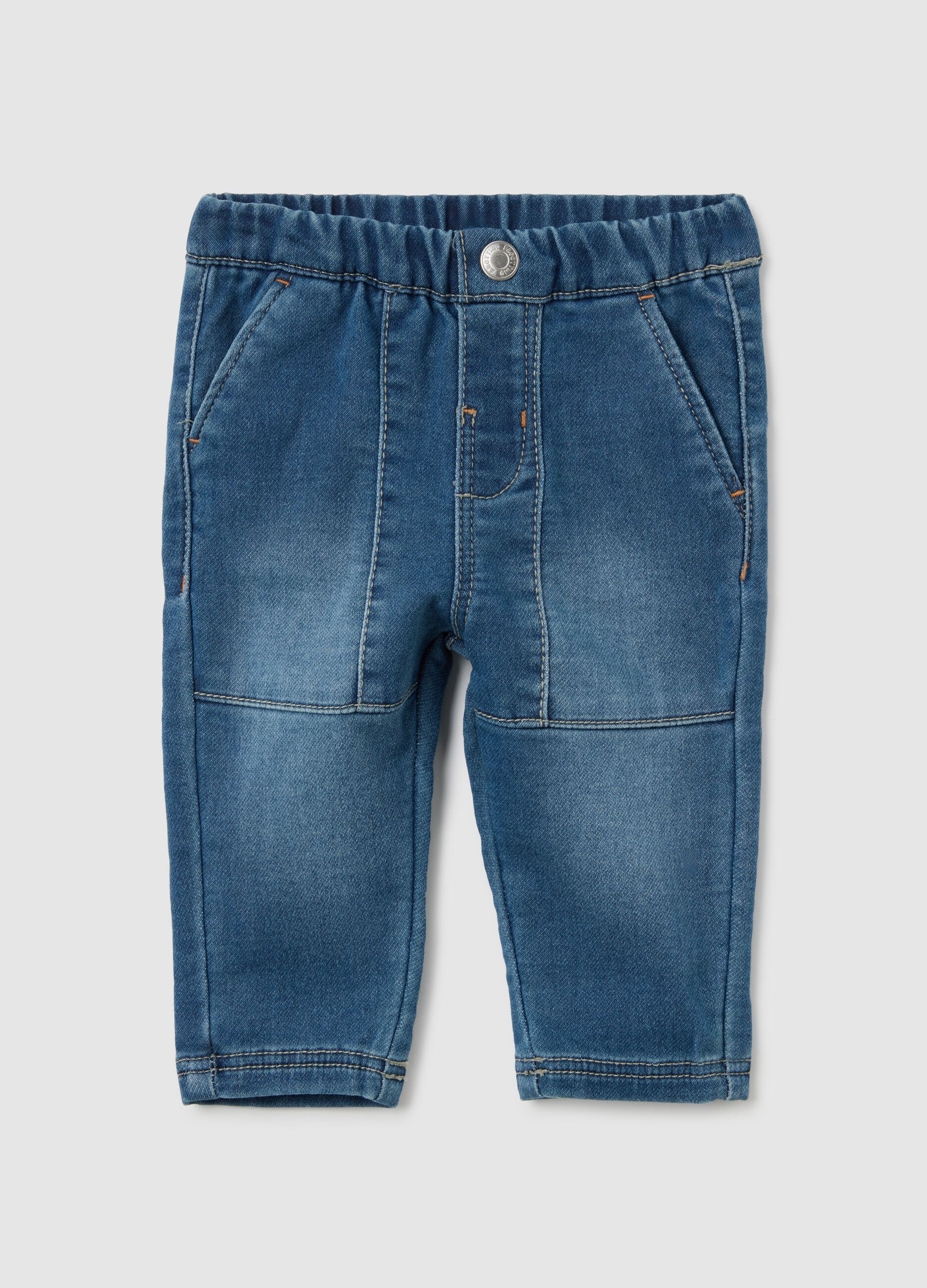 Denim regular fit jogger trousers for children