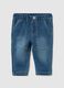 Denim regular fit jogger trousers for children_0