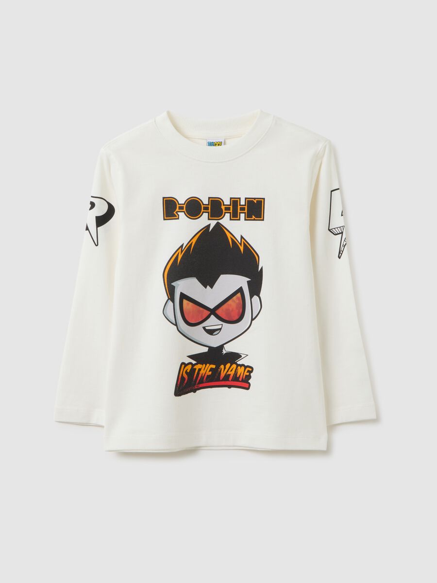 White regular fit pure cotton kids' T-shirt_0