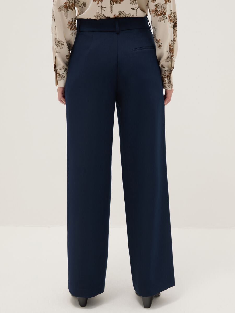 Elegant Blue Straight Trousers_3