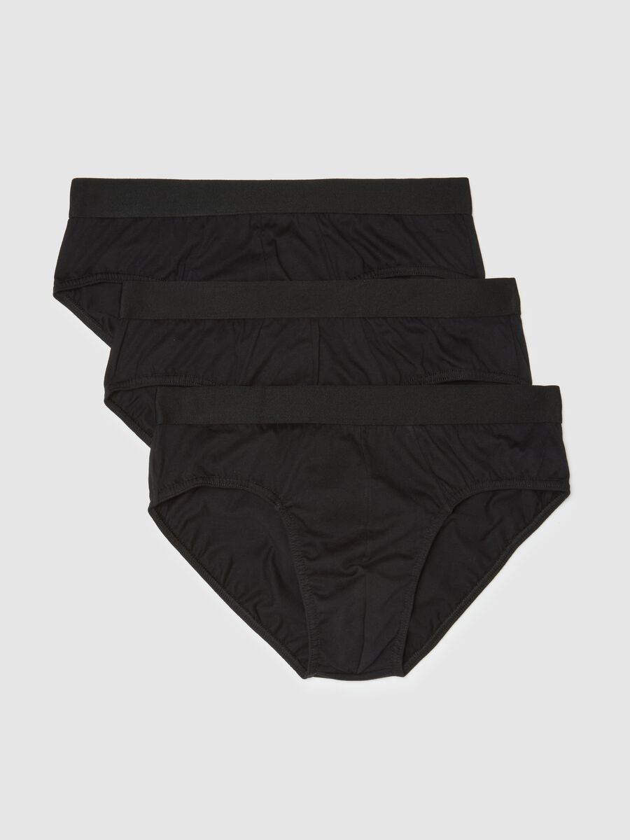 Set of black pure cotton regular fit slip pants_0