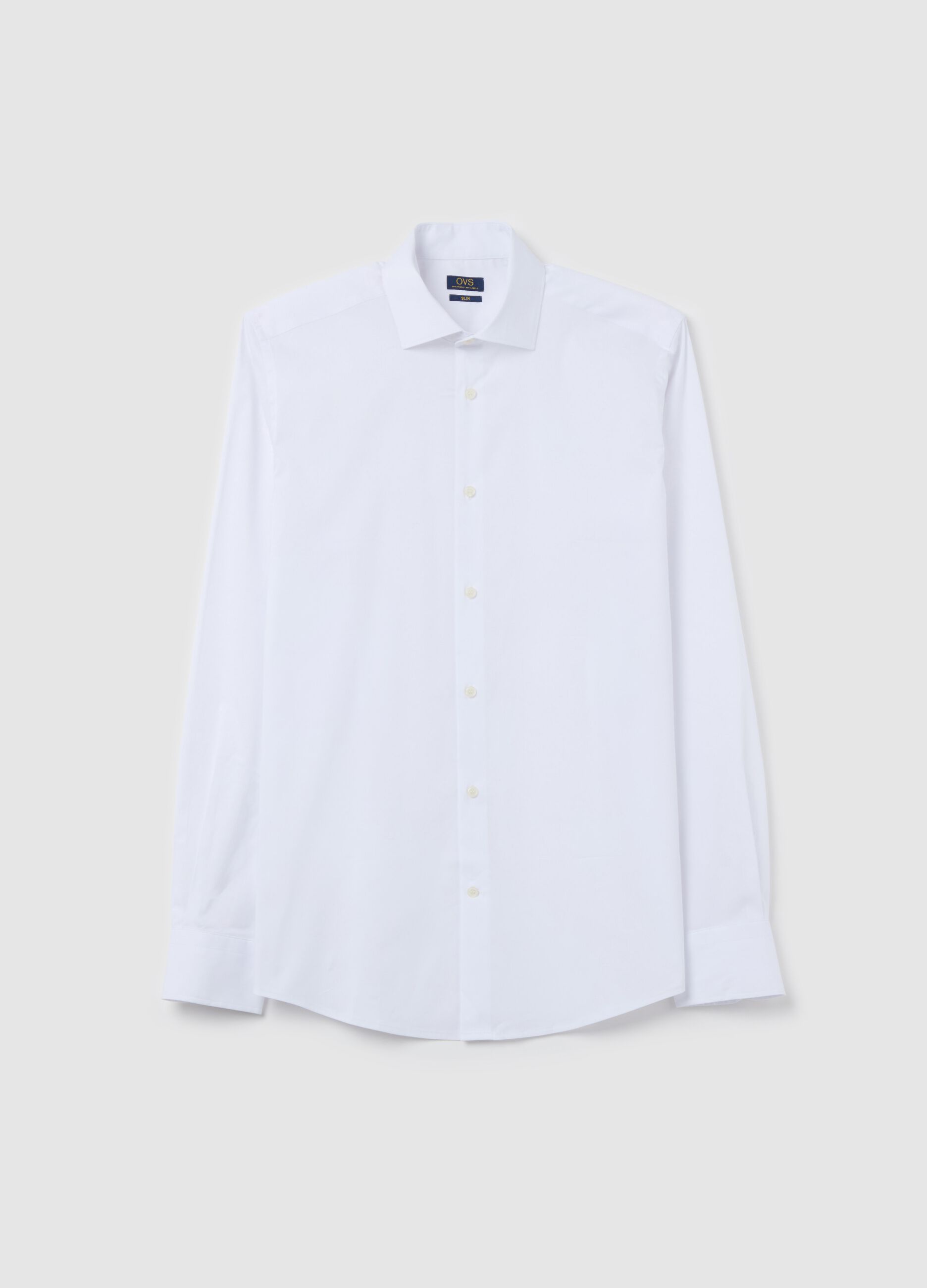Camicia slim fit stretch tinta unita