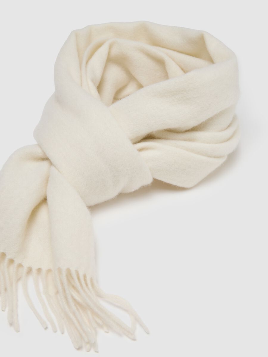 White wool and cashmere scarf with fringes_2