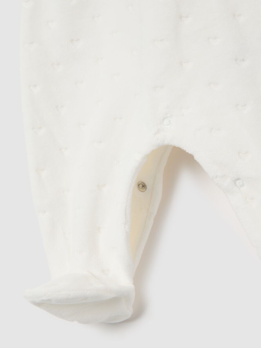 Tutina multicolor da neonato in misto cotone con dettagli ricamati_2