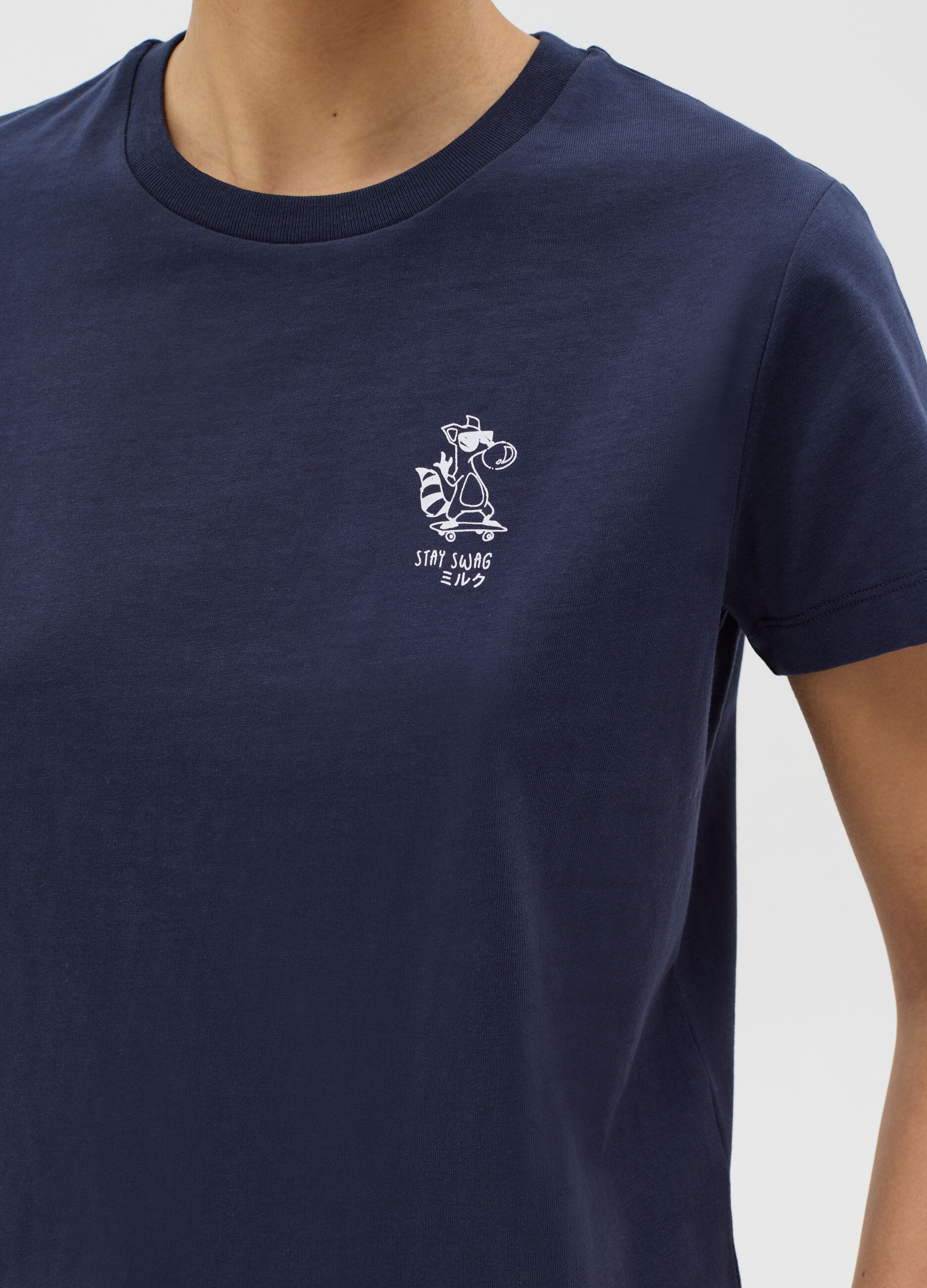 Blue boxy-fit T-shirt in cotton