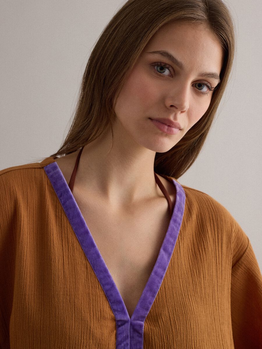 Long Brown Pure Cotton Kaftan_3