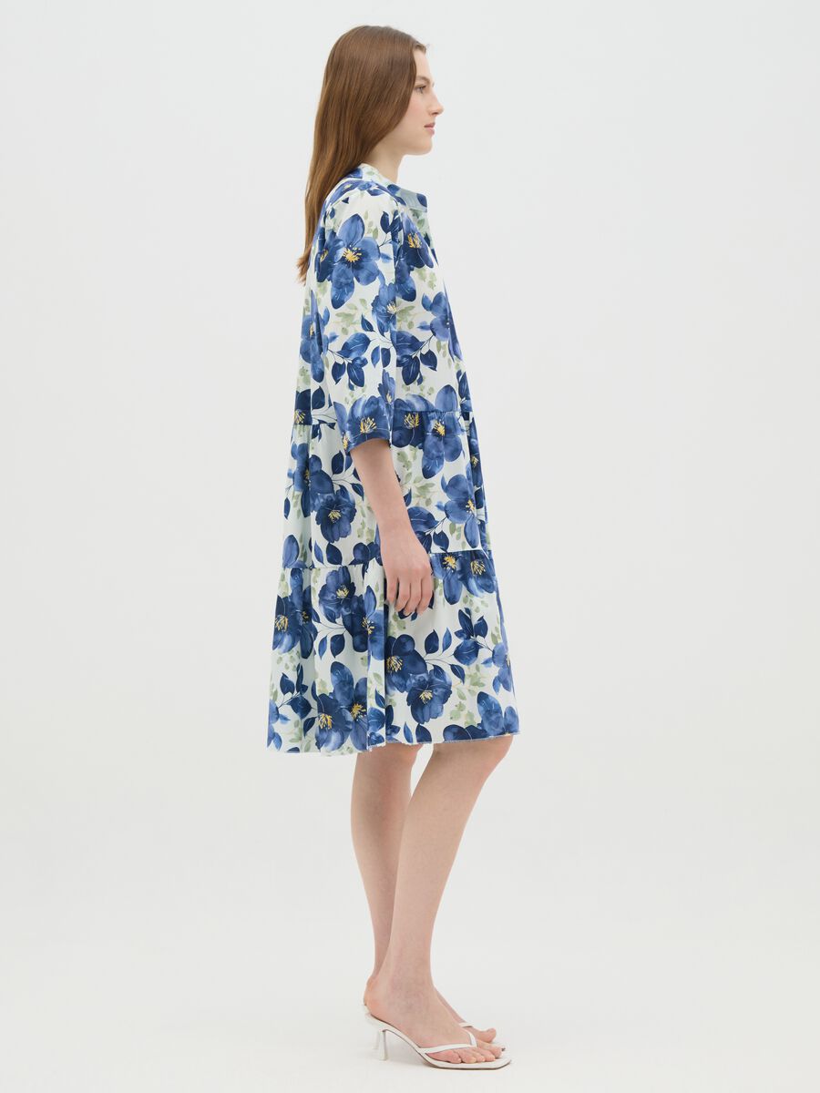 Women's Long Cotton Dress in Multicolour Regular Fit_1