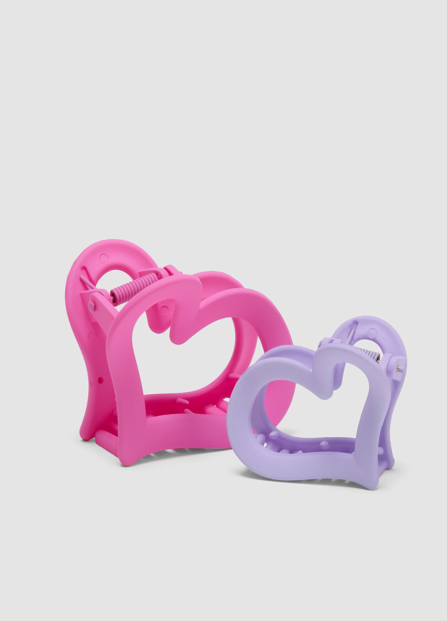 Set di pinze a cuore viola e rosa per capelli per bambina e ragazza