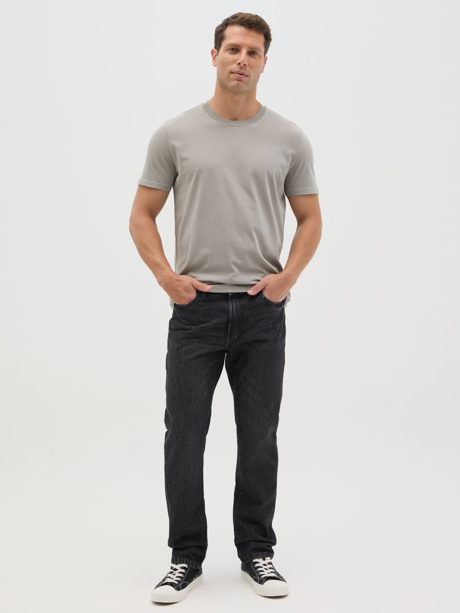 Men’s grey regular fit T-shirt in 100% cotton_1