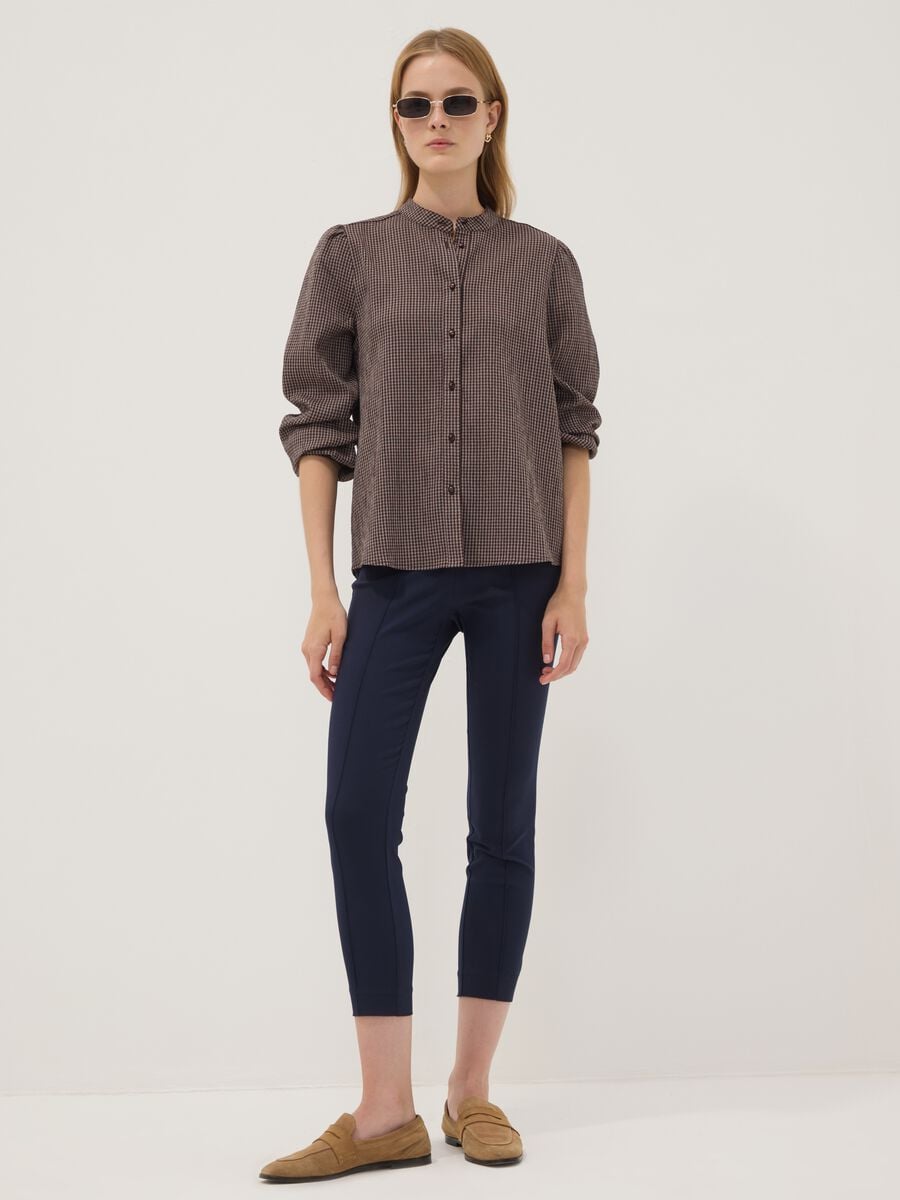 Leggings blu in viscosa elasticizzato slim fit_0