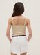 Top corto in misto lino e cotone beige da ragazza slim fit_2