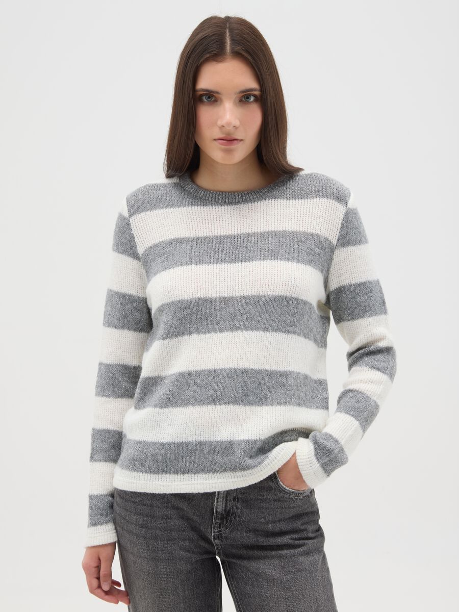 Maglia con maniche lunghe a righe multicolor regular fit_0