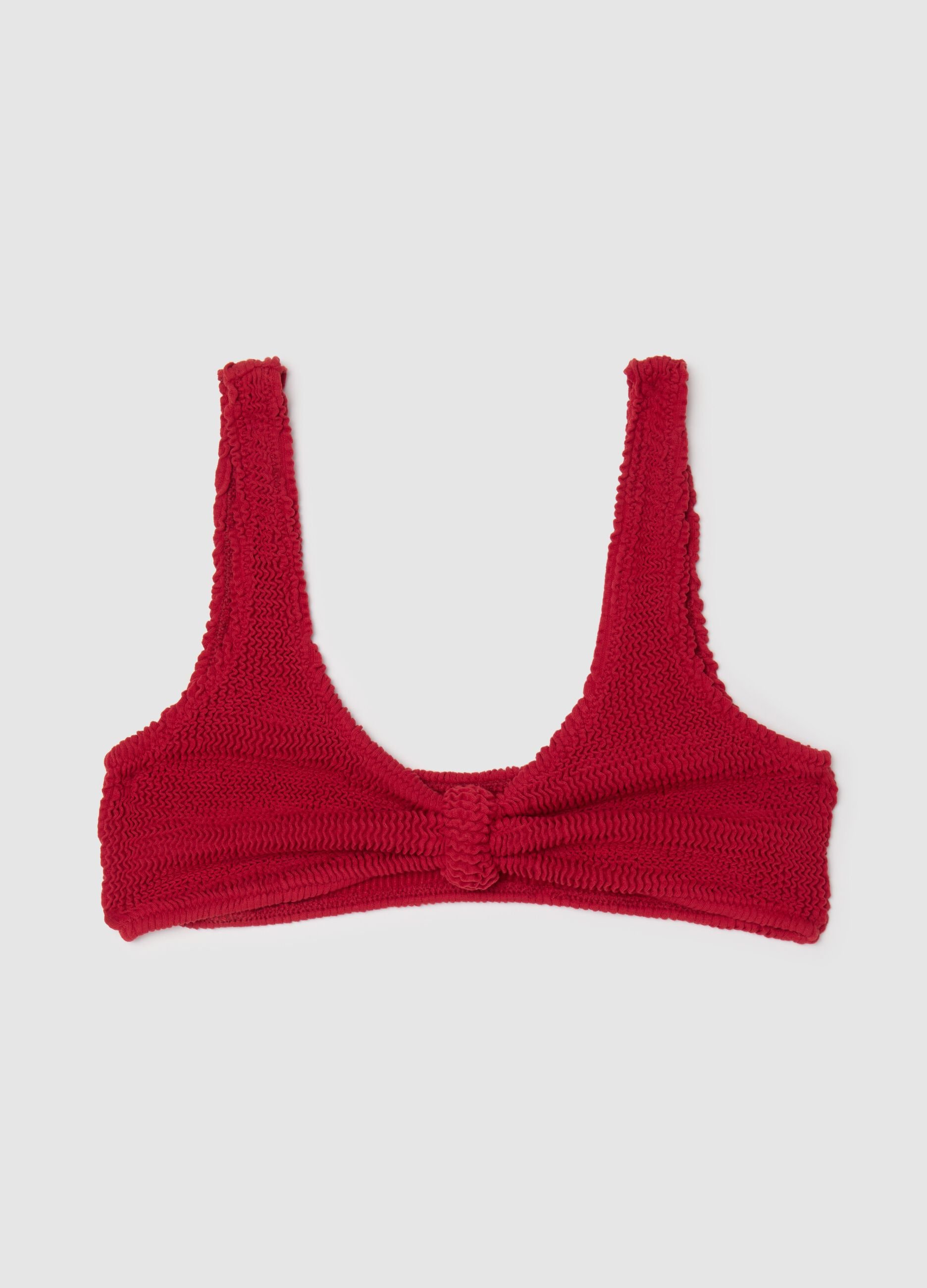 Bralette bikini da donna in tessuto elasticizzato rosso