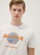 White pure cotton regular fit T-shirt with Hard Rock Cafe logo_3