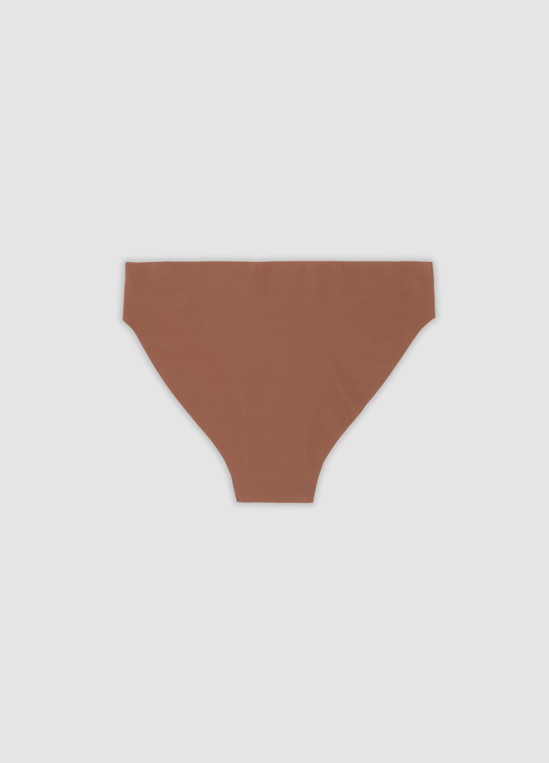 Slip marrone in microfibra elasticizzata a vita regular