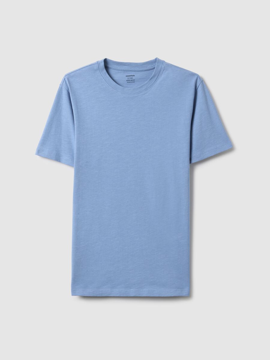 Pure cotton blue regular fit t-shirt_4